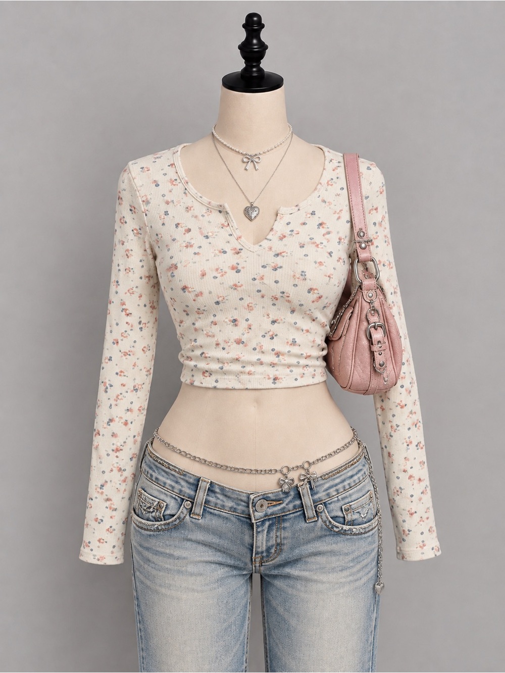 Billabong Floral Cream Long Sleeve Tee